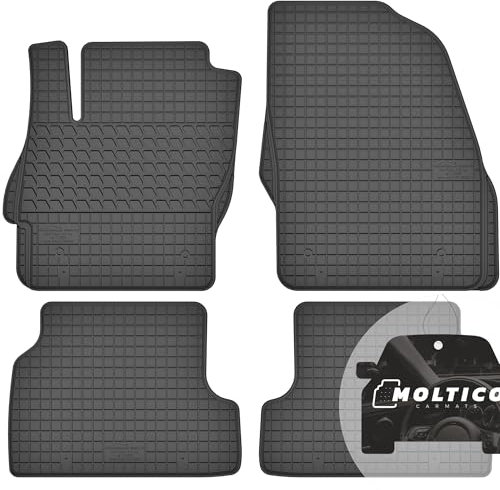 moto-MOLTICO Gummimatten Auto, 4-teiliges Set, Allwetter Gummi Fußmatten, Antirutsch & Wasserfest Autoteppiche - passend für Ford Focus MK2 (2004-2011)