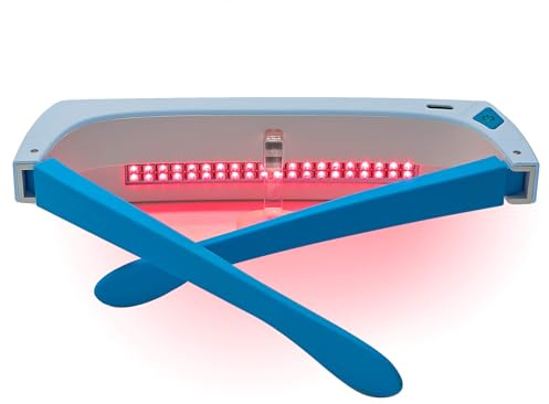 Lunettes de thérapie par lumière rouge 670 nm – Soutient le confort des yeux, le bien-être visuel et la santé des yeux, lunettes de luminothérapie portables – Aide à améliorer la vue, réduire la