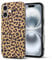 Teageo for Amber Leopard Print Case for iPhone 16, Slim Fashion Shockproof Protective Cover with Camera Protection Stylish Girls Women Case for iPhone 16, Classic Leopard Print
