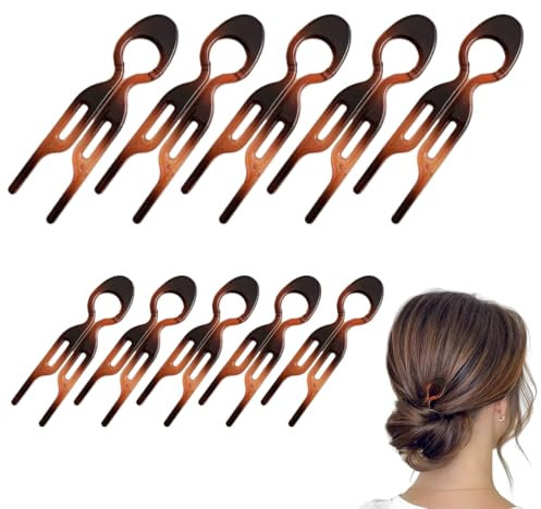10 piezas pinza francesa para el pelo horquilla en forma de U, horquillas francesas con horquilla para el cabello, horquilla en forma de U, 2 tamaños