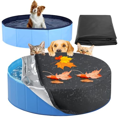 Gohytal Bâche de piscine ronde - 160 x 30 cm - Pour chien - En tissu Oxford imperméable - Pour chien et enfant