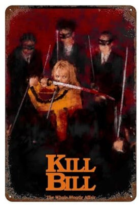 SADRUERE Póster de la película Kill Bill 1 decoración de pared, póster de metal moderno, decoración de bar, 30 x 20 cm