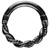 PIERCINGLINE Piercing Ring Chirurgenstahl Segmentring Clicker DOPPELT GEDREHT - Roségoldfarben, Schwarz, Goldfarben, Silberfarben