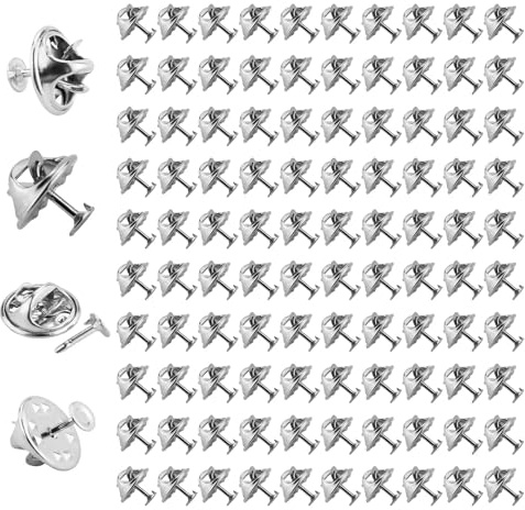 100 Paar Schmetterling Pin Clutches, Metall Anstecker Verschlüsse, Butterfly Clips für Pins, Geeignet für Hüte, Krawatten, Jacken und Taschen