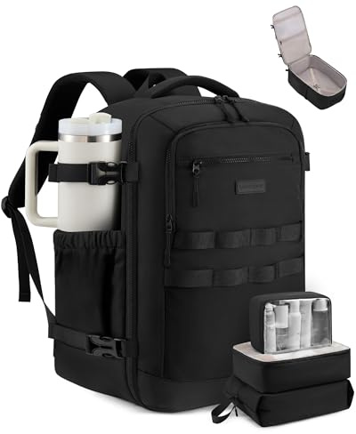 LOVEVOOK 40L Travel Backpack for Women & Men, TSA Approved Carry On Backpack with 3 Packing Cubes, Waterproof Personal Item Bag Fits 17 Laptop, Weekender Essentials Overnight Backpack for Trip