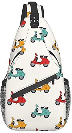 KUEhhhr Retro-Vespa-Umhängetasche, Umhängetasche, Tagesrucksack, leicht, Segeltuch, Rucksack, Schultertasche für Erwachsene, Reisen, Wandern, einfarbig