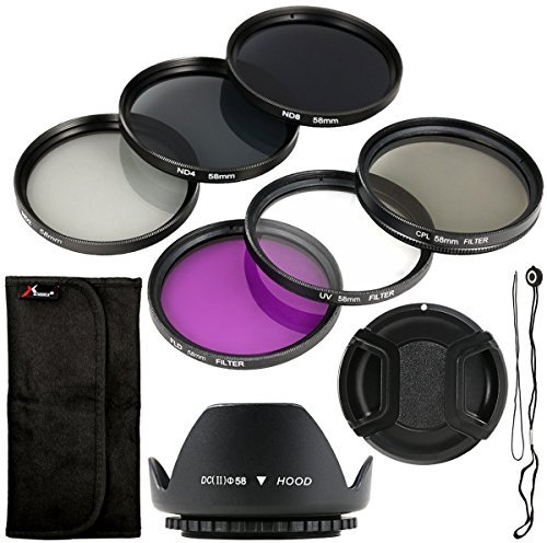 6-teiliges UV CPL ND Filter + Gegenlichtblende +Halter 58mm für Canon EOS Canon EOS Rebel XSi T4i T3i 70D 60D 700D 650D 1100D 1000D 600D 50D 550D 1DX 5D Mark 5D2 5D3 6 Rebel XSi T4i T3i LF134