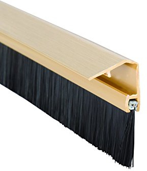 STORMGUARD 02SR0720838G Bottom of The Door Brush Strip Draught excluder 838mm (2'9) Gold with Cover to CONSEAL Screws, 838 mm