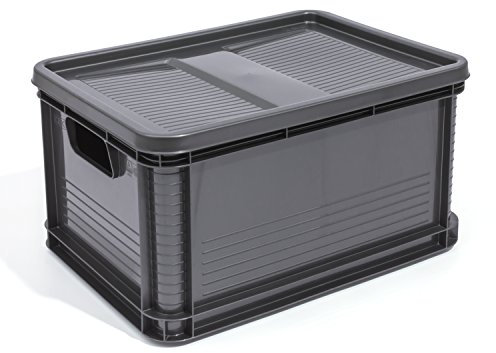 20 Liter Lagerkiste Euro Box Stapelbox Transportbox mit Deckel geschlossene Obstbox Gewerbekiste Lager