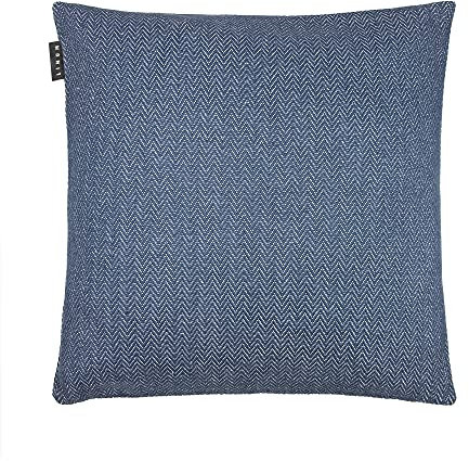 LINUM Shepard Kissenhülle 50x50 cm, 100% Baumwolle, Maschinenwaschbar, Tintenblau