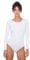 Evoni Damenbody Overall Bodysuit mit Rundhals für Frauen Langarm-Body in verschiedenen Farben Optimale Alternative für Sport, XL, Weiß