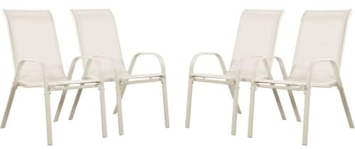Gartenstuhl aus Textilene Cordoba - Phoenix - Ecru - 4er-Set
