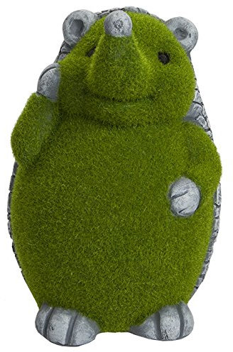 Lashuma Tierfigur Igel - Dekofigur in Steinoptik mit Grüner Beflockung - Gartenfigur 12 cm
