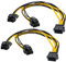 zdyCGTime 2 Pezzi 8PIN PCI-E PCI Express Graphics Scheda Video GPU VGA Femmina 8 Pin a Dual 8PIN (6 + 2) Pin PCI-E Maschio sdoppiatore Cavo di Alimentazione 8 Pin Molex GPU per Scheda Grafica BTC