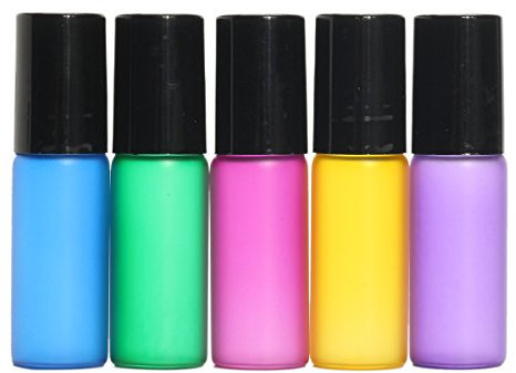 EsportsMJJ 15St 5Ml Mixed Farbe Roller Ball Glasflasche Kleinen Behälter Für Parfüm Ätherisches Öl
