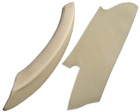 Leather Steering Beige Door Handle Replacement for X5 E70 and X6 E71, 100% Real Italian Leather, Left Interior Door Handle Trim Front or Rear
