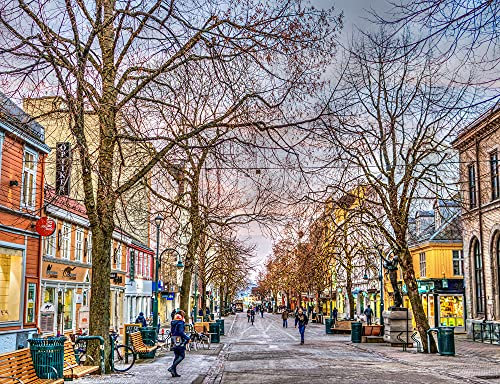 hansepuzzle 74122 - Trondheim Puzzle 1000 Teile - Orte-Puzzle mit hochwertiger Aufbewahrung: Kartonbox und wiederverschließbarem Beutel - Format 60 × 46 cm