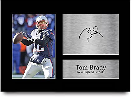 HWC Trading Tom Brady A4 Ungerahmt Signiert Gedruckt Autogramme Bild Druck-Fotoanzeige Geschenk Für New England Patriots American Football Fans