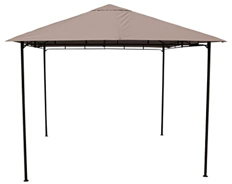 GRASEKAMP Qualität seit 1972 Pavillon Rimini Flex 3 x 3 m Taupe Party Zelt Antik Garten