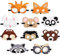 JAHEMU Tiermasken Filz Masken Kindermasken Halloween Maske Partymasken Weihnachten Geburtstag Geschenke für Kinder