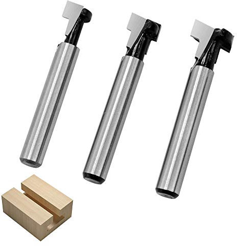 1/4-Zoll-Schaft T-Slot Router Bit Hartmetall T-Track Nutfräser Holzbearbeitungswerkzeug (1/4 Zoll 3 in 1)