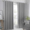 Fusion Strata Woven Eyelet Lined Curtains, Silver, 90 x 72 Inch, 100% Polyester, W229cm (90) x D183cm (72)