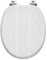 Wirquin 20722977 Abattant wc Woody Chevrons avec frein de chute et charnières en inox, blanc