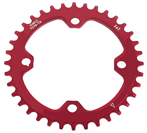 Moutain Fahrradketten Set, 32/34/36/38T BCD 104 Mountainbike Stahl Einzelkurbel Kettenblatt Reparaturteile(36T-rot)