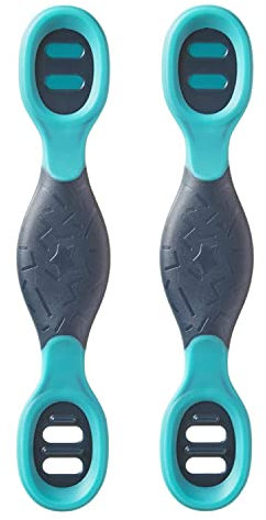 Tommee Tippee Smushee First Self-Feeding Weaning Spoons with BACSHIELD Antibacterial Technology, Chunky Handles and Reversible, 4m+, Pack of 2