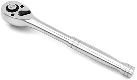 QWORK Llave de carraca , 1/2 Carraca reversible , 100 dientes , Con botón de liberación rápida