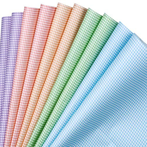Holijolly-Geschenkpapierblatt - Flach Gefaltet - 10 Blatt - 5 Verschiedene Karierte Designs (37,4 Sq.Ft.Ttl.) - 50 Cm X 70 Cm Pro Blatt