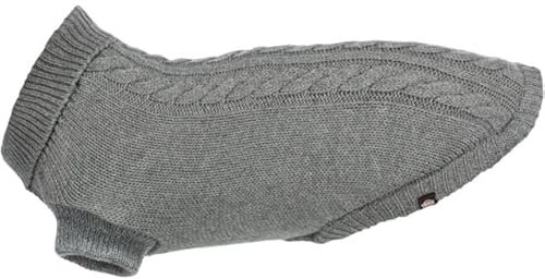 TRIXIE KENTON Pullover, Synthetische Wolle, Acryl, XS, 36 cm Brustumfang, Grau, Wasserfest, Klassisch, Hund, Pullover