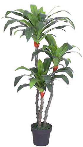 Decovego Drachenbaum Künstlich Kunstbaum Kunstpflanze Kunstbaum Künstliche Pflanze Künstlicher Baum Deko Innendekoration 125 cm