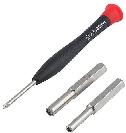 3,8 mm 4,5 mm Sicherheitsschraubendreher mit 2,5 mm Triwing-Tripoint-Schraubendreher, kompatibel mit NES SNES N64 Spiele Reparatur-Werkzeug-Set