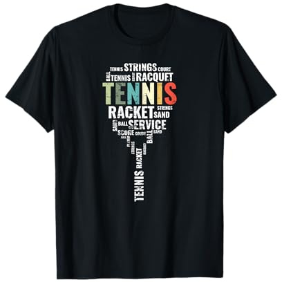 Vintage Tennis Schläger Tennis Wort Lustiges Tennis T-Shirt