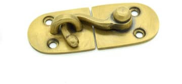 FOUNDRYMAN - Solid Brass Hook Drop Latch Catch - Gorgeous Solid Brass Cupboard Latch - Best for Small Doors, Kitchen Cabinets & Furniture Projects - 26mmx62mmx14mm
