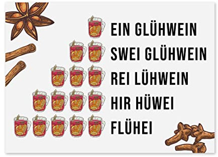 Nastami Weihnachtskarte lustig Postkarte Weihnachten Weihnachtskarten (Glühwein)