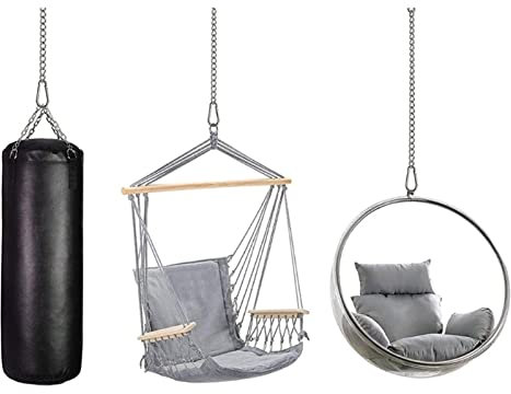 Schaukel Verstellbare Hängemattenkette mit Zwei Karabiner, Garten Edelstahl Indoor Outdoor Safety Hängender Stuhl, tragbar Klettergeräte & Schaukeln