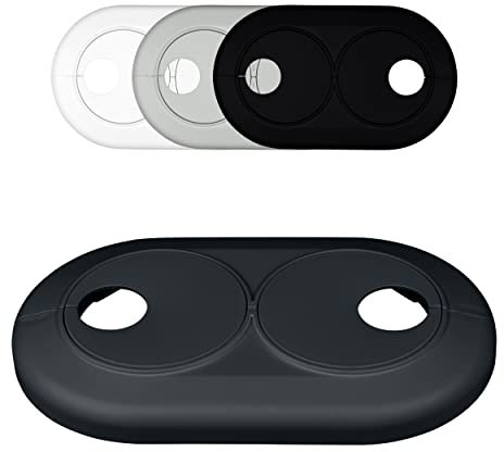 FUX 5 STÜCK Doppel Heizungsrohr Rosette, Rohrabstand variabel, Loch-Ø: 15mm - 28mm, Rohrabdeckung, Verkleidung, Heizkörper Rosetten, Abdeckungen Heizungsrohr (22mm, Anthrazitgrau RAL 7016)