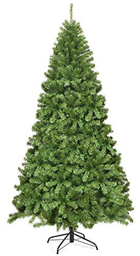 LIFEZEAL Albero Automatico Abete Albero di Natale in Altezza 230 CM, Albero di Natale Artificiale con 1346 Rami in PVC, Durevole e Stabile, con Base Solida in Ferro, Verde