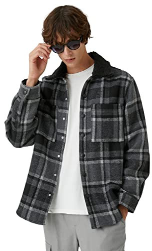 Koton Men Plaid Jacket Neck Detailed