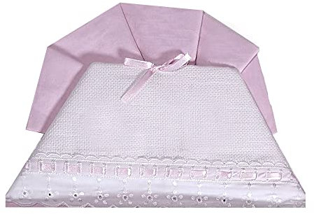 nazarenogabrielli Set Lenzuola Sangallo Culla/Carrozzina Moda Egidio (rosa)