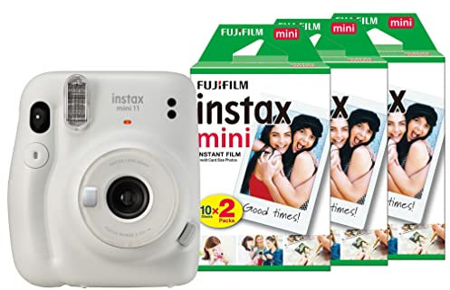 Fujifilm Instax Mini 11 Instant Camera with 60 Shot Film Pack - Ice White