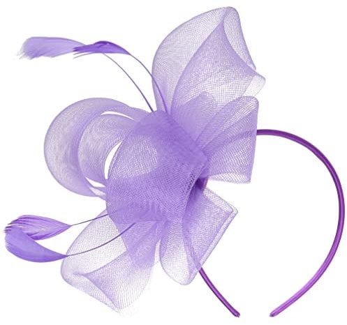Beaupretty Purple Fascinators Wedding Tea Party Fascinator Hat Headband Fascinator Hat Clip Flower Mesh Ribbons on a Headband and a Clip for Girls and Women, 26X20X10cm, (L17Z96F28DFFU169)