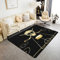 Kinder Eishockey Weich Teppich 150x200cm Wetterfest Mädchen Winter Sports Thema Modern Teppich Golden Schwarz Hockey Punk Spiele WohnzimmerTeppich für Küche und Balkon Sportler Competitive Bodenmatte