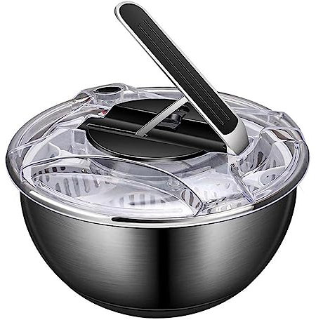 UGCER Centrifuga per Insalata, Spinner per Frutta e Verdura in Acciaio Inossidabile, Disidratatore Manuale per Frutta Centrifuga per cestello di disidratazione