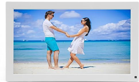 15,6-Zoll-WiFi-Digital-Bilderrahmen, HD-IPS-Touchscreen-Smart-Cloud-Fotorahmen mit 32 GB Speicher, Teilen von Fotos oder Videos über die Frameo-App, APP-Steuerung, Automatische