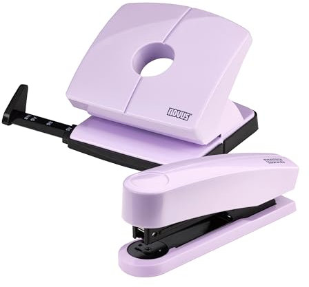 Novus ColorID Schreibtisch-Set in pretty lilac, Hefter B2 Heftleistung 25 Blatt & Locher B220 Lochleistung 20 Blatt