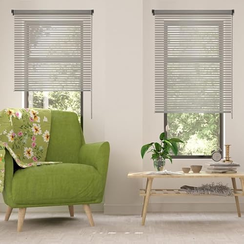 STOR PLANET | Tende Transparenti Decorativa SCENE, Tenda a rullo per Interni, Tende per Cucina, Soggiorno, Camera da letto. Per Finestra e Porta, Installazione Facile | Strisce Grigio, 160x180cm