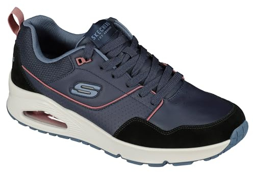 Skechers Men's Uno Retro One Sneaker, Navy Leather and Suede/Duraleather/Mesh, 11 UK